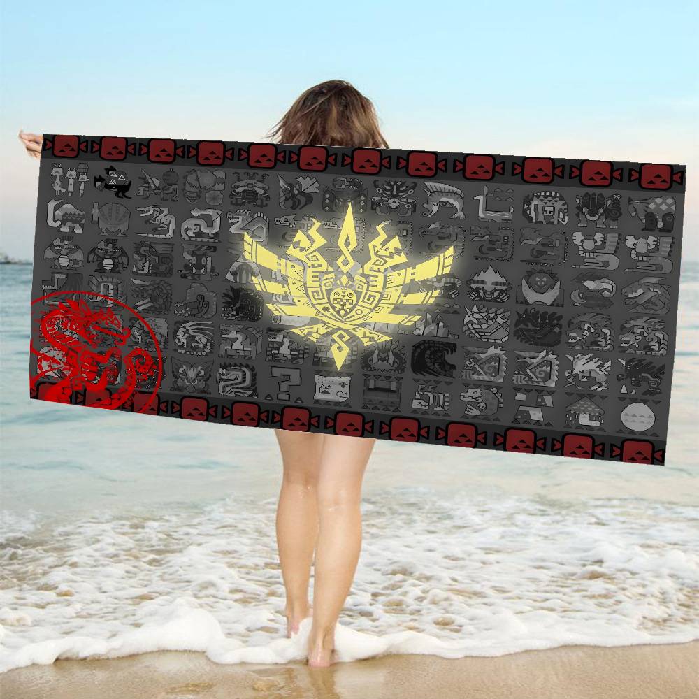 Monster Hunter Fashion Microfiber Beach Towel Absorbent Quick dry Soft Yoga Swimming Resort Mountain Climbing Towel