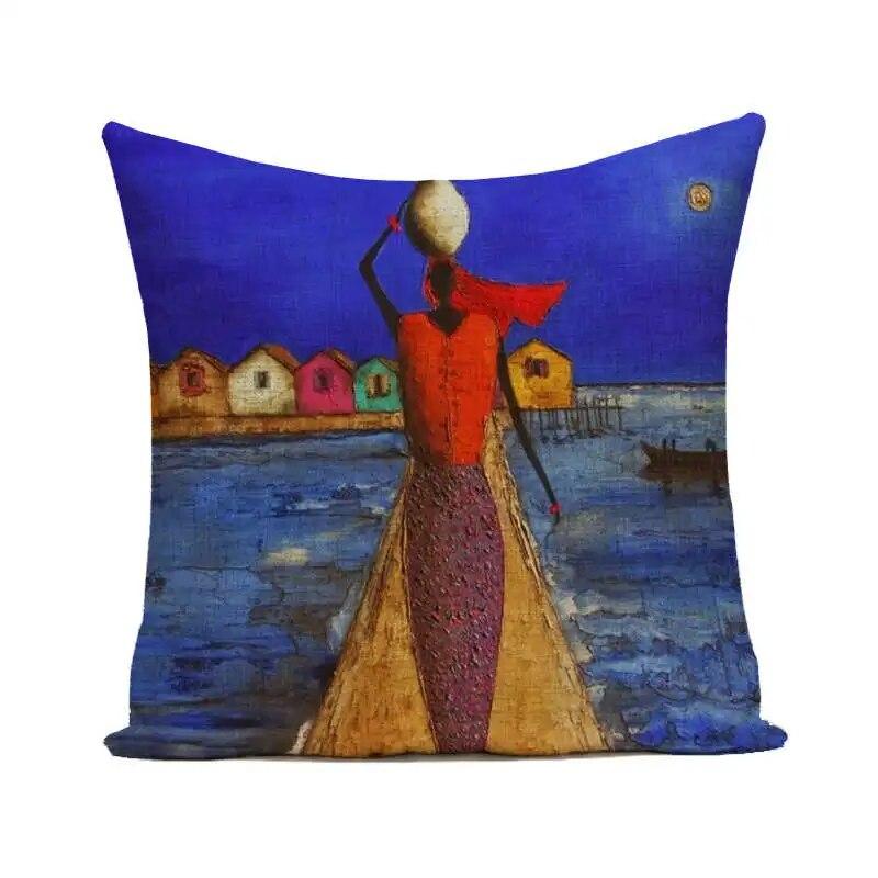 

Чехол на подушку, наволочка, акварель, африканская женщина, домашний декор для гостиной, спальни, дома 40x40cm