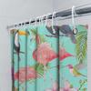 Leather Look Shower Curtain with Lemon Print for Bathroom Decor Pink Background Waterproof Fabric Adjustable Rings Made in China