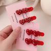 Red Heart Polka Dot Hair Clip Made Of Eco-Friendly ABS Plastic For Everyday And Holiday Use