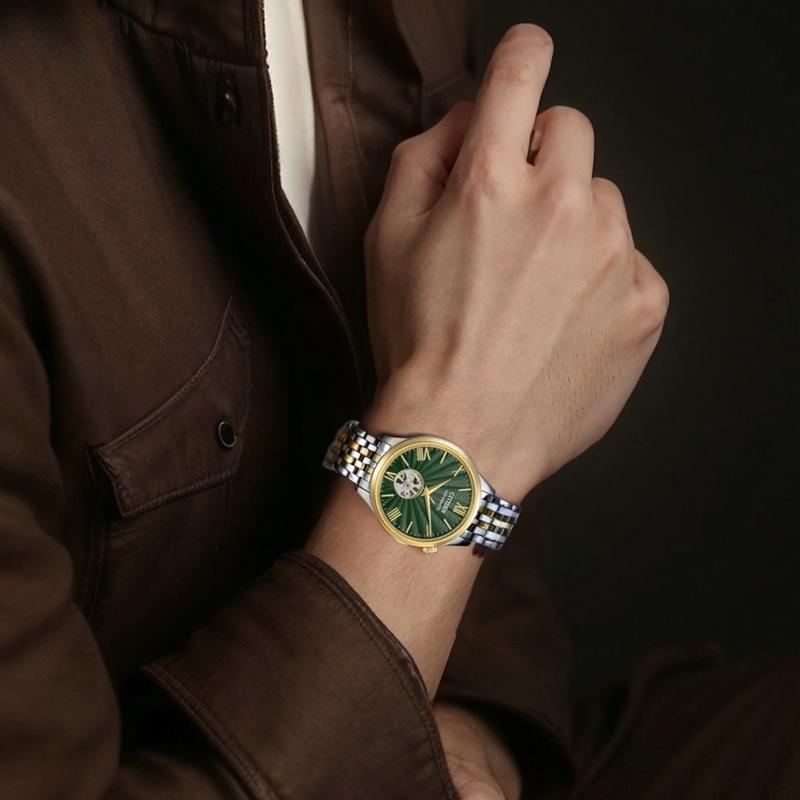 CITIZEN Mechanical Watch Series 50 Meters Waterproof Automatic Steel Strap 40mm Men's Watch Green Dial NH9134-83X