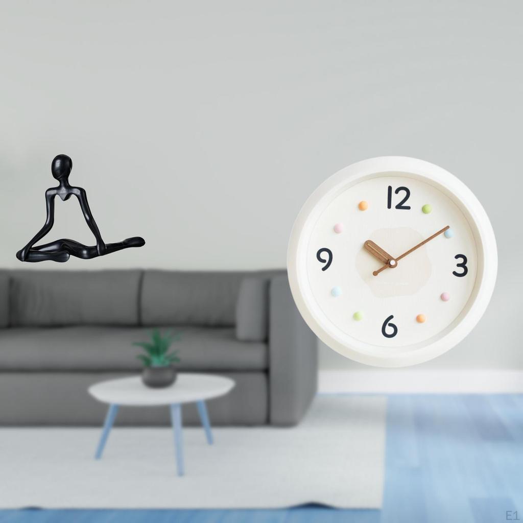 Contemporary Abstract Figurine Clock Artistic Desktop Ornament with Large Numerals Quiet Movement