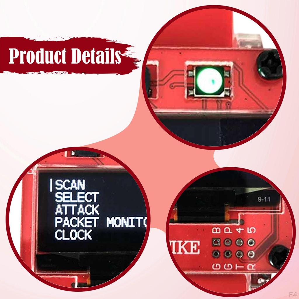 Deauther Smartwatch Development Board Educational Tool Protection Wristwatch Testing Networks for