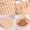 Easter Egg Hunt Carriers Halloween Basket, Plaid Ruffle Trick or Treat Candy Bucket with Handle Celebration Accessories for Kids, Reusable Gingham