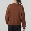 adidas Solid Color Sports Crew Neck Knit Sweatshirt for Women, Dark Brown