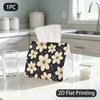 1pc Tissue Box, Elegant Style Cream Flowers Delicate Beauty Pattern, 2D Flat Printing, Made From Tough Polyester, Easy To Carry, Tissue Container, for