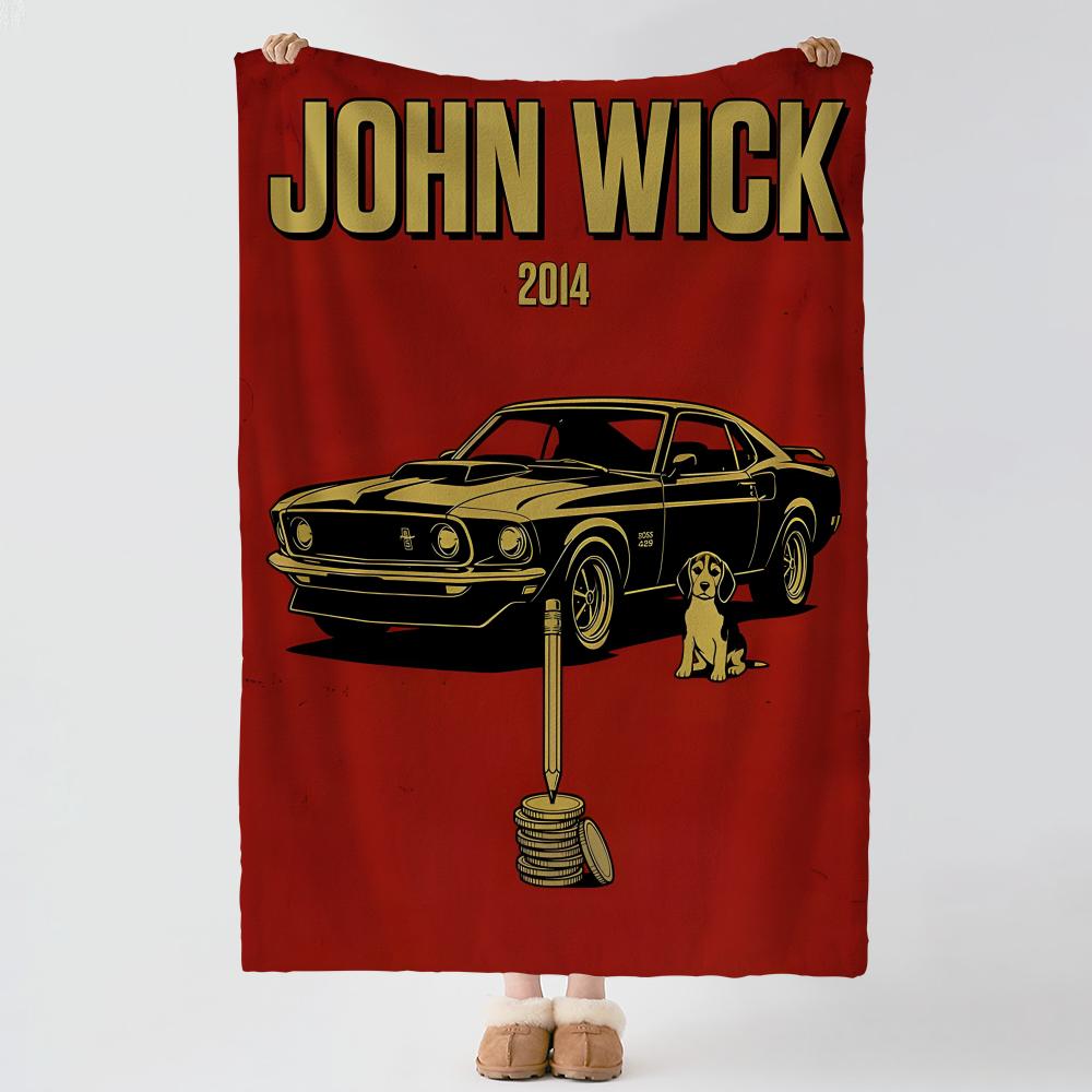movie J-John Wick-K Throw Thick Comfort Flannel Quilt, Multi-scene Use Indoor Outdoor Daily Nap