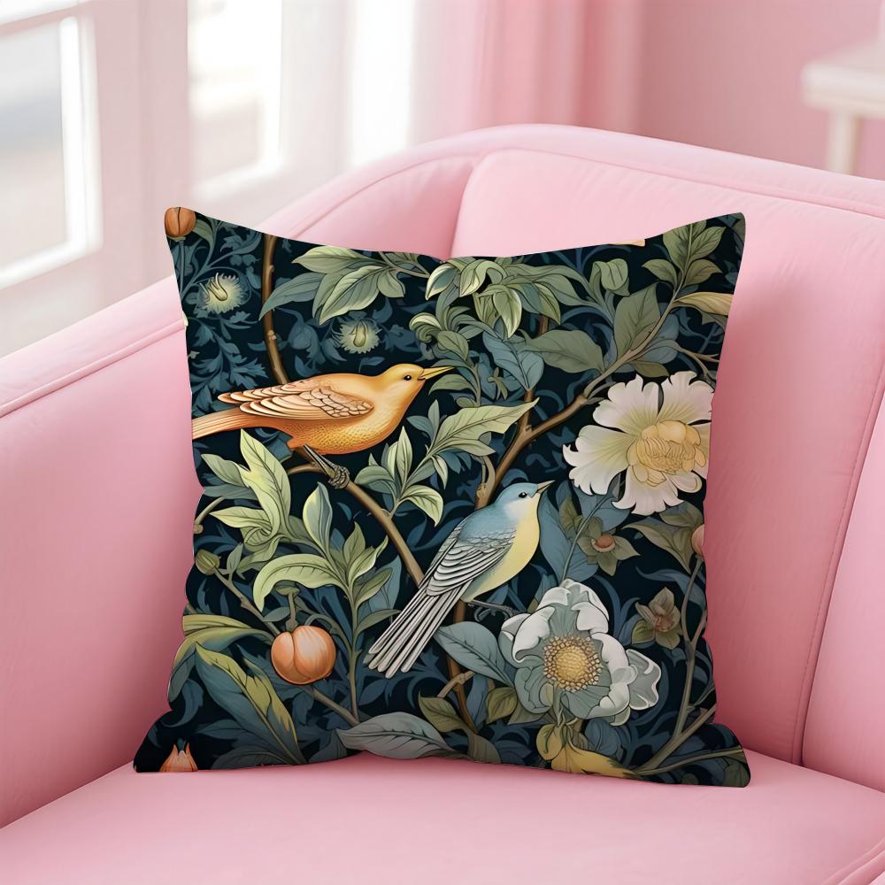 Art WWilliam Morris Cushion Cover Pillow Case Soft Skin Friendly Fabric Comfort  Concealed Zipper