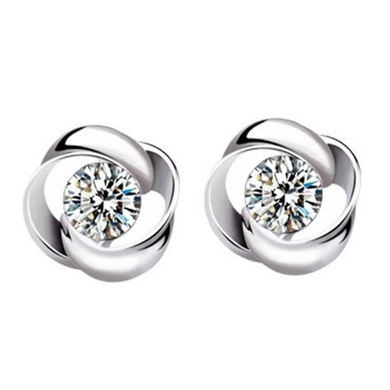 Korean Crystal Ear Cuff Stud Earrings - Women's Fashion Jewelry Valentine's Day Gift