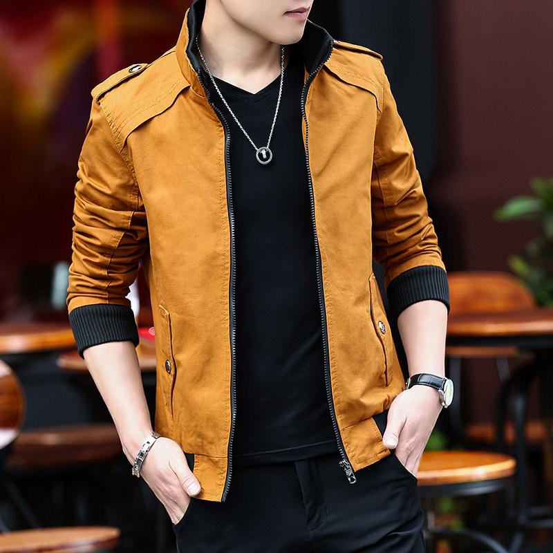 Frühling und Herbst Neue Herren-Jugend-Waschjacke Koreanischer Stil Slim Baumwolle Freizeit-Oberbekleidung