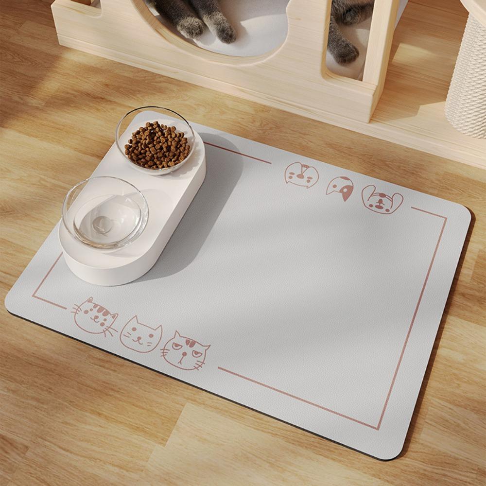 2pcs Pet Feeding Floor Mat Water-absorbing Cool and Non-slip Mat Special Wipe-free Pet Pad