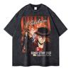 Nakahara Chuuya T-shirt Vintage Washed Anime Bungo Stray Dogs T Shirts Oversized Streetwear Dazai Osamu Atsushi Tops Tees Men