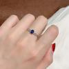 Inlaid Diamond Sapphire Rings For Women Light Luxury Retro Exquisite Blue Ring Engagement Court Style Wedding Jewelry