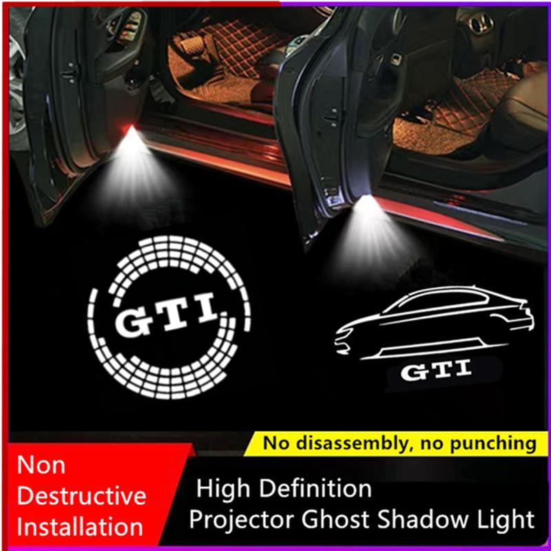2Pcs LED Car Door Welcome Light Projector Lamps for vw Golf 5 6 7 GTI GTD GTE Tiguan Arteon BORA Passat EOS Touareg