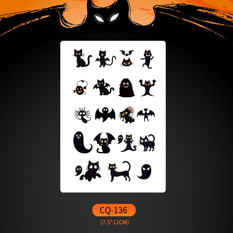 Nuevos Halloween 2024 Pegatinas de Tatuaje de Cara de Boca Grande Aterradoras - Divertido, Impermeable, Maquillaje de Fiesta Colorido