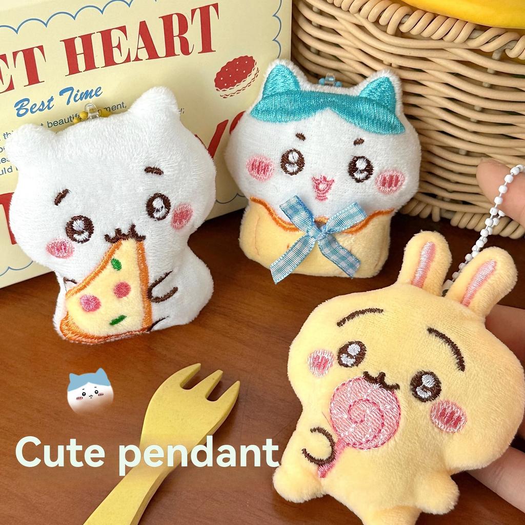 Popular 3Pcs Chiikawa Cute Plush Animation Doll Pendant Brooch Backpack Keychain Decoration Pendant Birthday Gifts