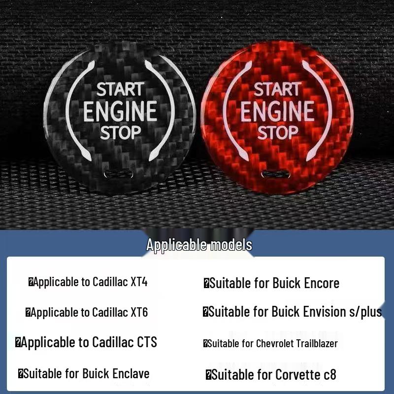 Real Carbon Fiber One-Button Start Ignition Decal for BMW, Mercedes-Benz, Volkswagen, Toyota, Nissan, Honda, Suzuki