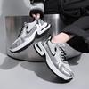 2024 Sneaker Damen Plateau Flache Schuhe Damenschuhe Grau Lässige Trainer Damen Klobige Sneaker Damenschuhe D63