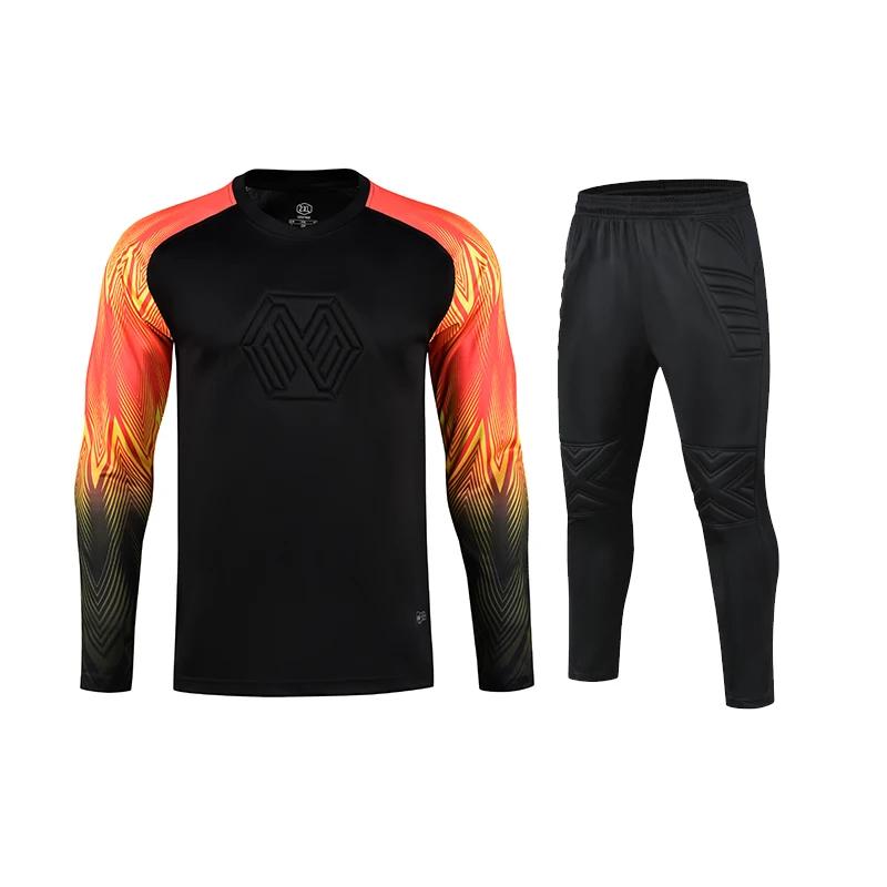 Men Boys Football Jersey Tracksuit Long SleeveGradient Color Seaside Buffer Protection Adult Kids Goalkeeper Suits