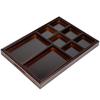 Bamboo and Wood Tea Snack Tray - 9-Grid Walnut Design for Living Room Pastries and Snacks