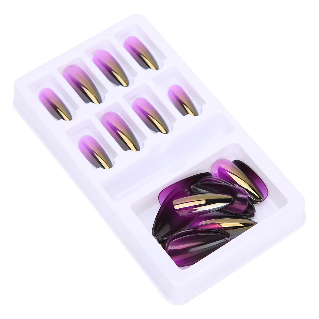 Set di Unghie Finte Appuntite Degradate Unghie Finte Full Cover Colorate con Lima per Unghie F745-14