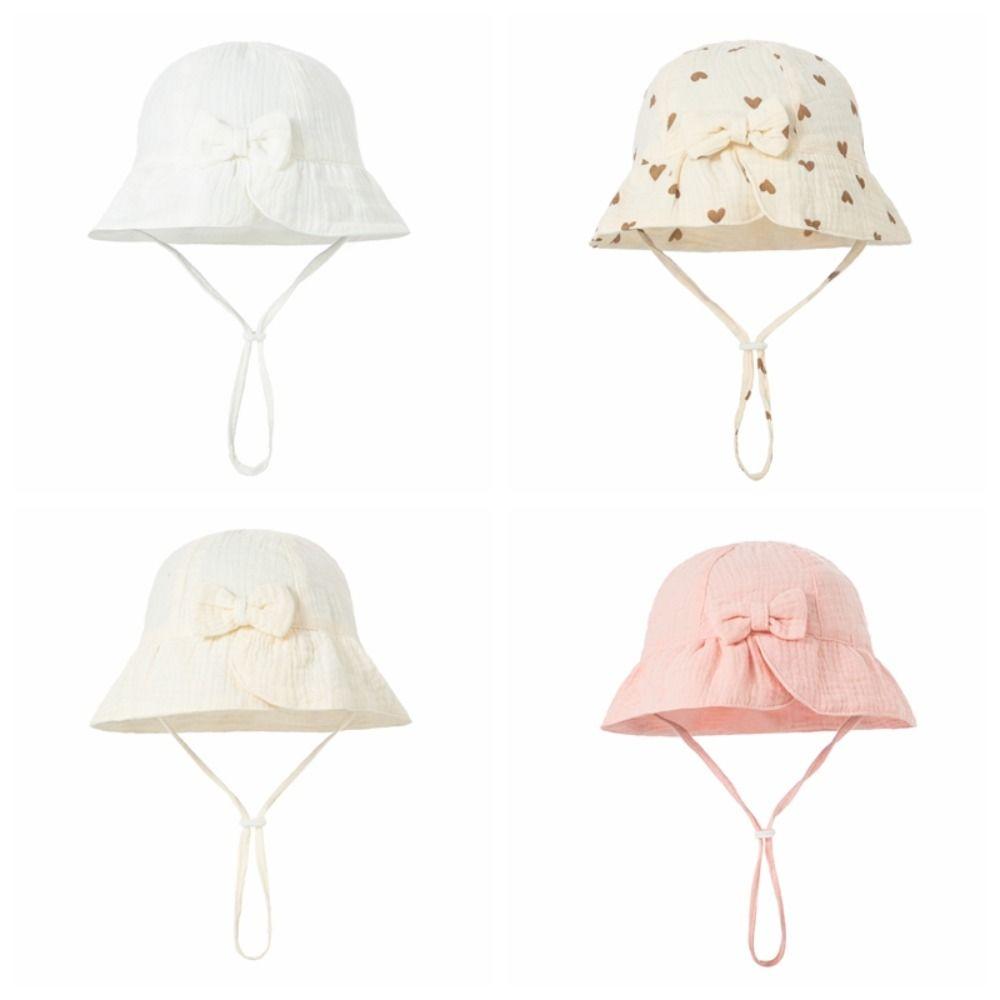 Love Heart Toddle Bucket Hat Cotton Infant Fisherman Hat Comfortable Baby Sunhat  Boy