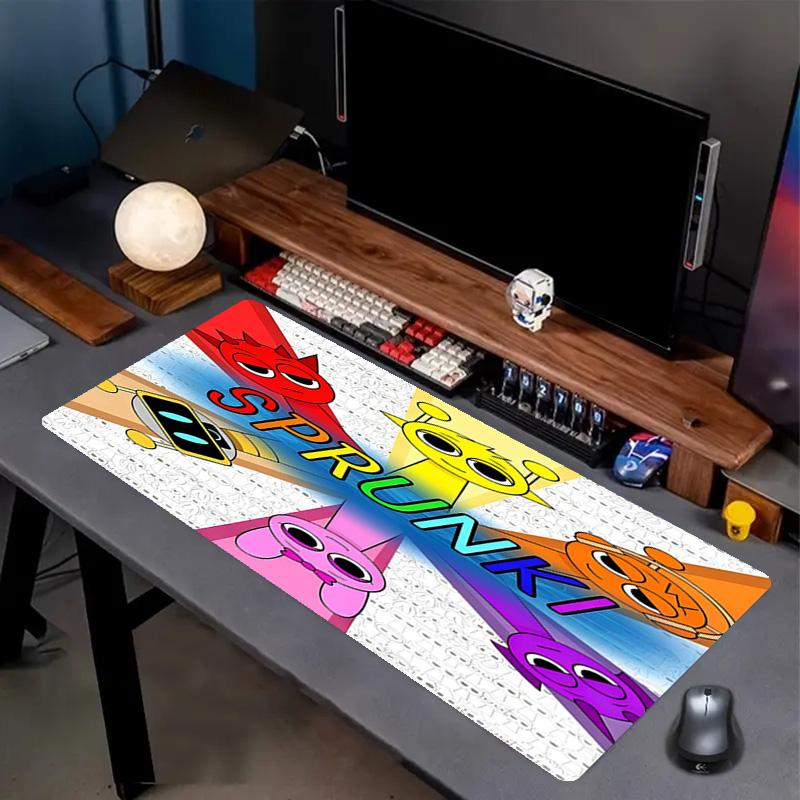 Sprunki Game Print Mouse Pad, Anti‑Slip Desktop Keyboard Mat, for PC Laptop Gaming Working Daily Use, Cool Festival Surprise Gift