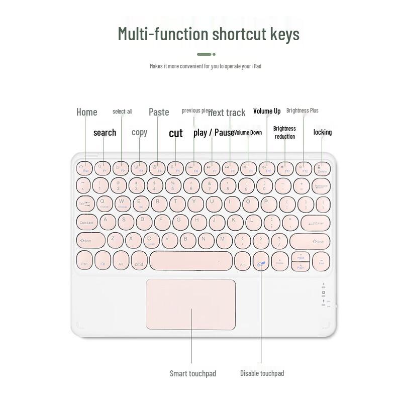OLOEY Compact Wireless Bluetooth Mechanical Keyboard with Touchpad