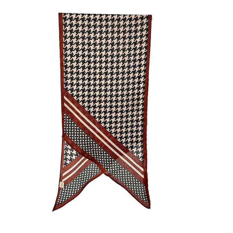 High-end trend design sense single-layer parallel towel women's spring and autumn simulated silk wool feel silk scarf tide