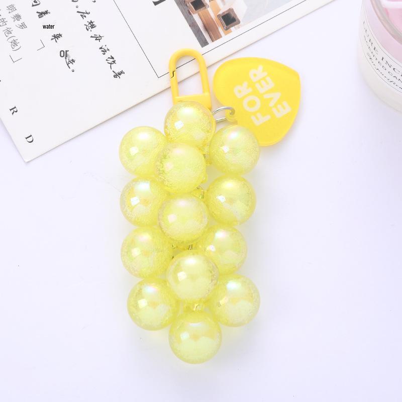 Heart-Shaped Grape Cluster Acrylic Bead Keychain Pendant жёлтый