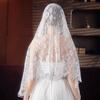 Lace Trim Veil Prayer Shawl Flower Bride Head Gauze Fashion Wedding Lace Shawl  Party