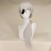 Anime Quaanxi Cosplay Silver Long Wig Eyes Patch Halloween Party Role Play Heat-resistant Fiber Hair