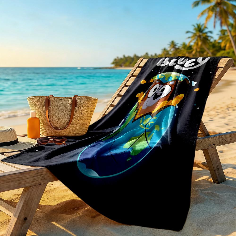 Bluey concert party soft beach towel Comfortable erfect for Travel Beach Swimming Vibrant Pattern Wedding Party Gift