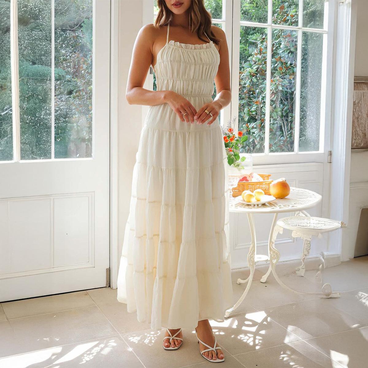 

Женское отпускное повседневное сексуальное платье-майка XL абрикосовый