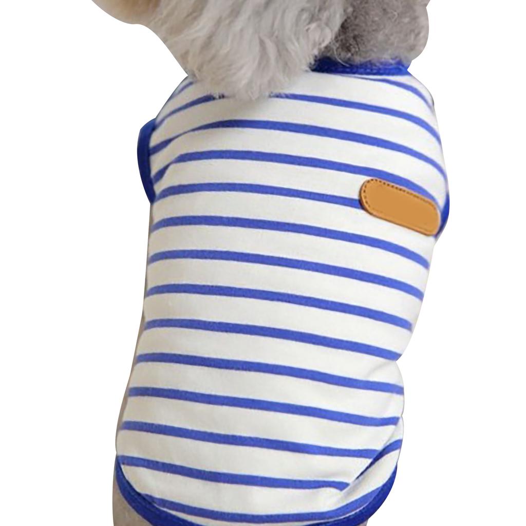 Dog Striped T Shirt Fashionable Soft Comfortable Stretchy Pet Vest for Bichon Frise Schnauzer Teddy Blue XL