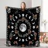 Bohemian Blumen Mond Galaxie Flanell Überwurfdecke - Weich, Warm und Gemütlich, Perfekt für Wohnkultur/Nickerchen/Reisen/Camping Geschenk