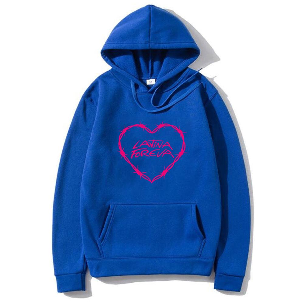 Karol G "Latina Foreva" Grafik Hoodie Herren Damen Vintage Herbstkleidung Fleece übergroße Mode Langarm Lässiger Trainingsanzug