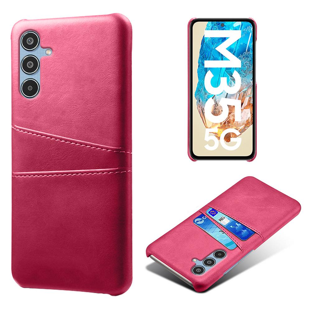 For Samsung Galaxy M35 5G Case Dual Card Slots PU Leather+Hard PC Phone Cover