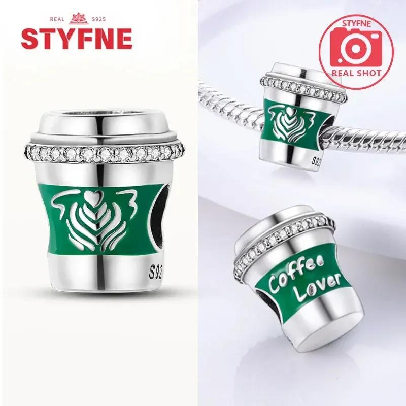 Coppermoe Paw Coffee Cup Beads Pendant Fit Charmscopper Original Bracelet For Women Fine Jewelry Diy Gifts