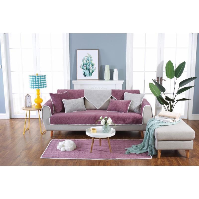 

Зимний новый современный минималистичный кристаллический плюшевый тканевый чехол для дивана с плавающим окном, однотонный, утолщенный и нескользящий 70*70