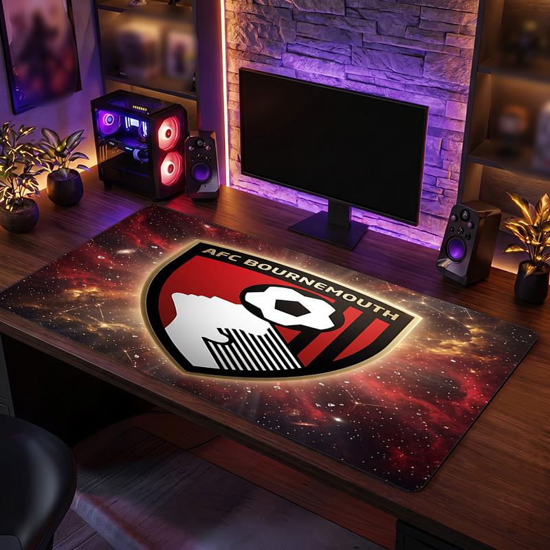 Bournemouth Football Print Large Mouse Pad, Anti-Slip Extended Gaming Desk Mat for Office Home