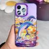 Summer Ocean Dolphin Print Phone Case For iPhone 16 15 13 12 11 Pro Max 16 14 Plus Pro Max 13 Mini Shockproof Bumper Laser Cover