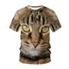 Sommar Rundhalsad 3D Katt Tryckt Topp Trendig Casual Kortärmad Barn Pojk T-shirts