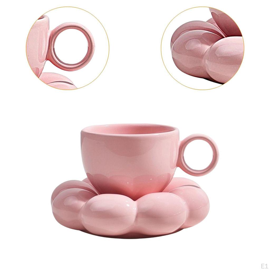Ceramic Coffee Cup with Saucer Multi Purpose Kitchen Creative Gadget Ornament Decor Latte Art Mug