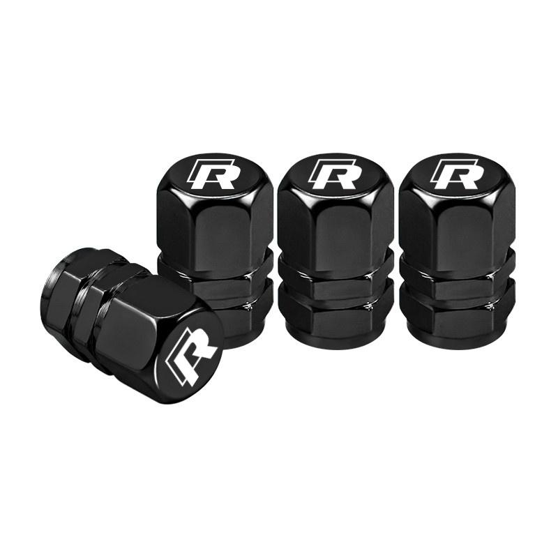 Für VW Neu 4 Stück Aluminiumlegierung Auto Reifenventilkappen Für Volkswagen Golf R Rline Tiguan Touareg Polo GTI CC Passat Auto Zubehör