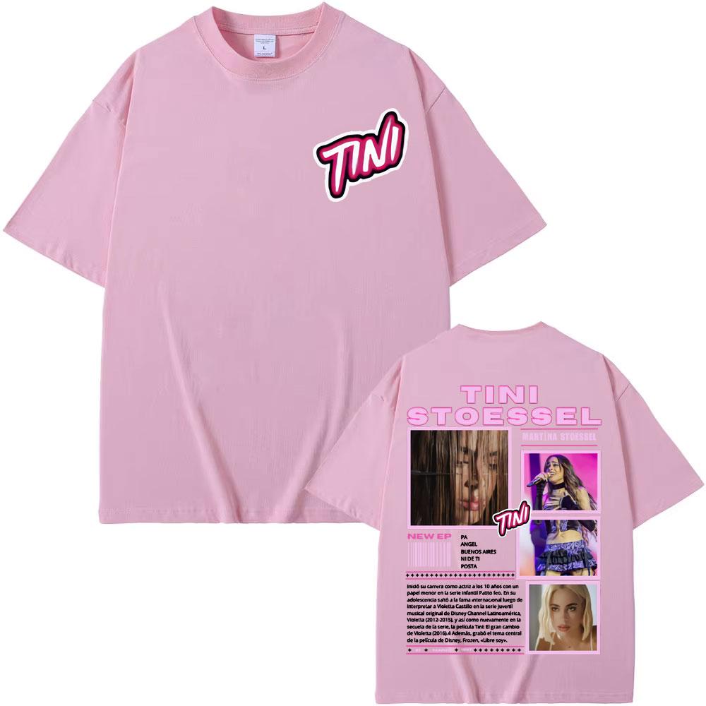 Singer TINI STOESSEL 2025 Tour Cover T Shirts Unisex Womens Clothing Fashion Aesthetic T Shirt Casual ONeck Short Sleeve Tshirt