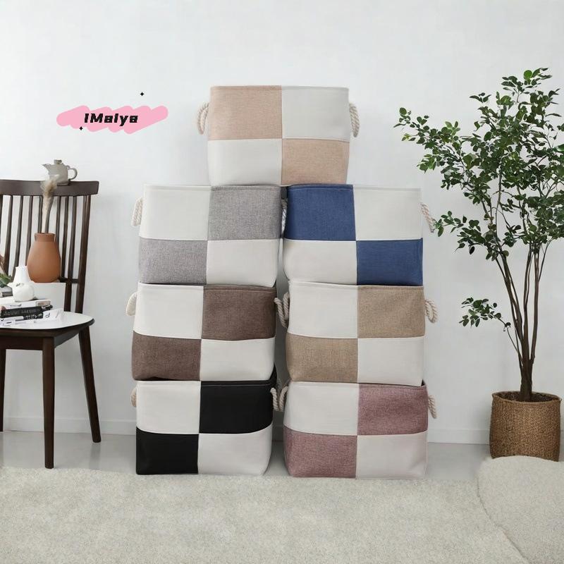 M-40x30x30CM Sundries Sorting Basket Linen Folding Storage Box Home Supplies Organizer for Socks Underwear Baby Toys