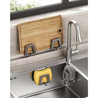 1pc Over Sink Organizer No Drill Hanging Rack for Pot Lids Cutting Boards Sponges and Kitchen Utensils Storage Holders Racks