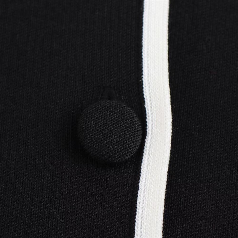 2025 Frühling Damen Colorblock-Besatz Umlegekragen Langarm Slim Strick-Cardigan