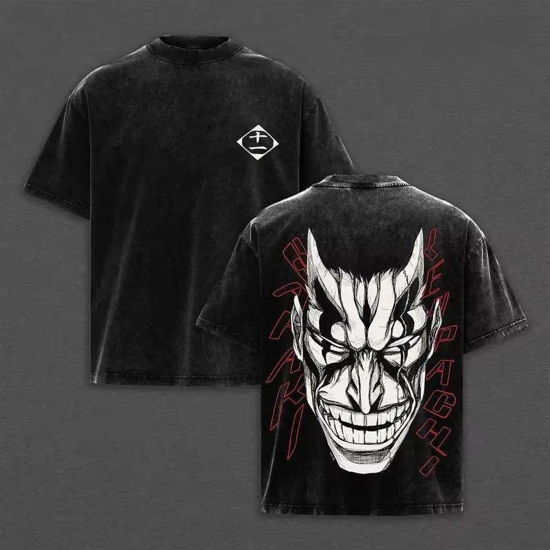 Japan Classic Hotblooded Anime BLEACH Graphic Print Tshirt Unisex Women Retro Washed Oneck Cotton Summer New Tee Oversized Top